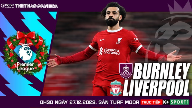 Nhận định bóng đá Burnley vs Liverpool (0h30 hôm nay 27/12), vòng 19 Ngoại hạng Anh