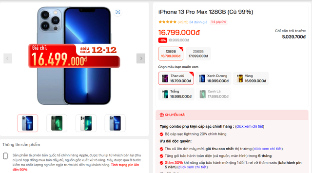 Giá iPhone 13 Pro Max giảm mạnh, có đáng mua hơn iPhone 15? - Ảnh 1.