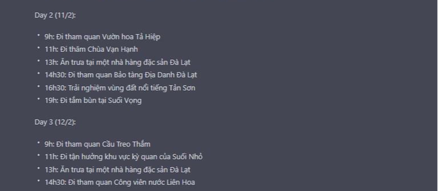 Chuyện thật như đùa: xôn xao việc ChatGPT viết luôn lịch trình đi Đà Lạt cho người dùng từ A-Z - Ảnh 6.
