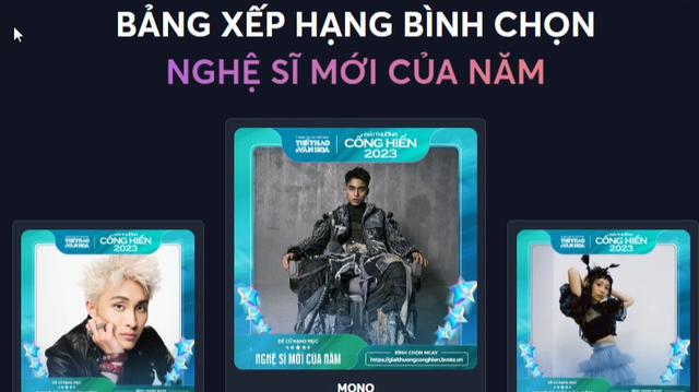 Bình chọn vòng 2 giải Cống hiến Âm nhạc: Cuộc đua sát sao của Wren Evans và MONO