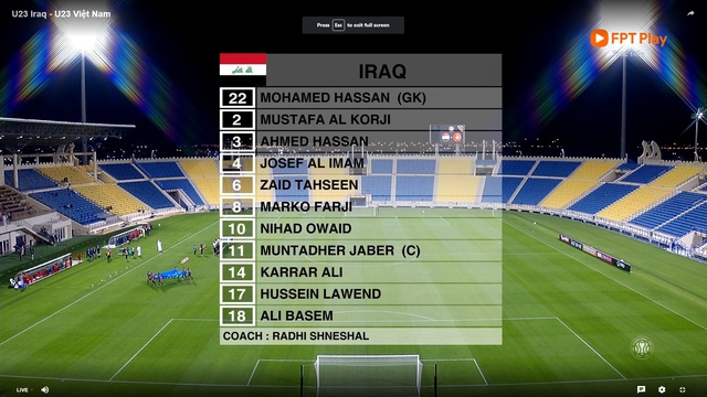 Link xem trực tiếp bóng đá U23 Việt Nam vs U23 Iraq (2h45, 23/3), Doha Cup 2023 vòng 1 - Ảnh 4.