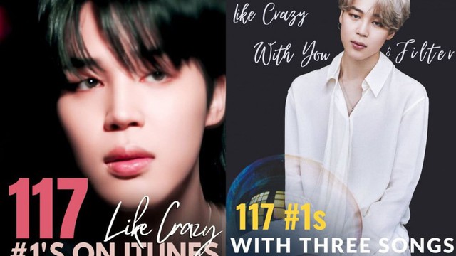 Jimin BTS làm nên lịch sử, là nghệ sĩ đầu tiên đạt #1 trên iTunes ở 117 quốc gia với 3 bài hát