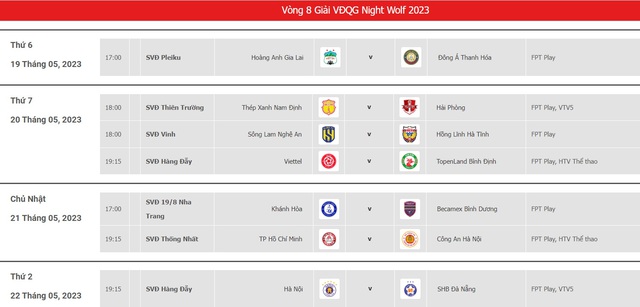 Lịch thi đấu V-League 2023 vòng 8: Viettel vs Bình Định, HAGL vs Thanh Hóa - Ảnh 2.