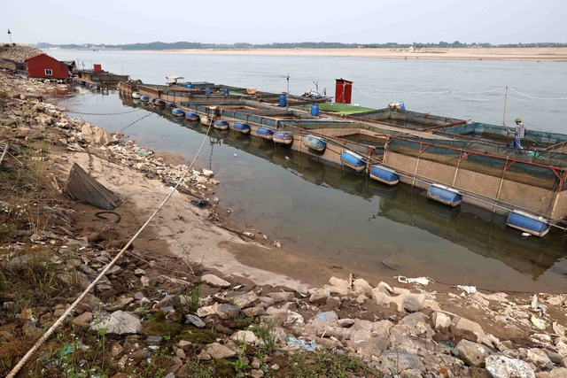 Sông Đà cạn nước kỷ lục ảnh hưởng đến đời sống người dân - Ảnh 9.