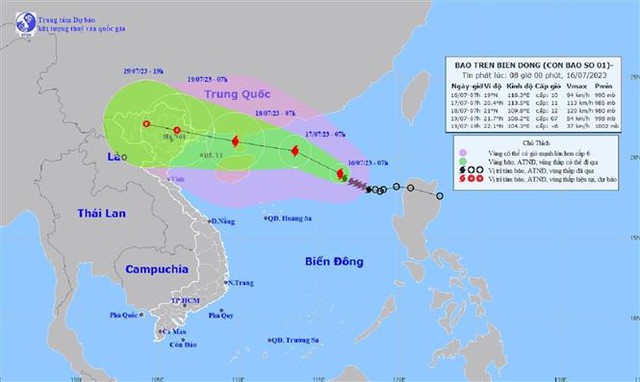 Khoảng chiều và đêm 18/7, bão số 1 ảnh hưởng đến đất liền Việt Nam - Ảnh 1.