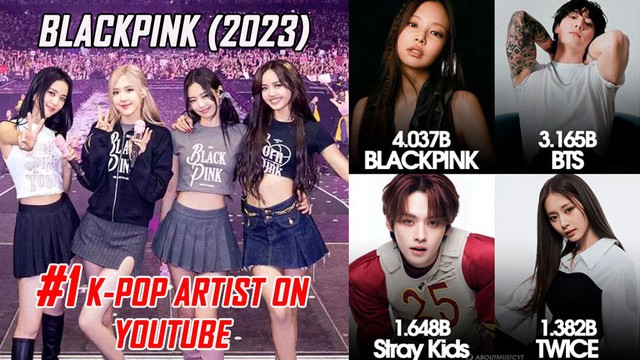 Blackpink là nghệ sĩ K-pop có nhiều lượt xem nhất trên YouTube vào năm 2023