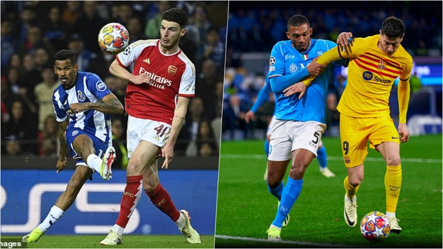 Kết quả vòng 1/8 Cúp C1: Arsenal gục ngã phút cuối, Napoli làm khó Barcelona