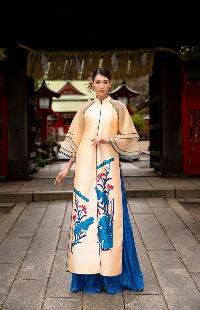 Hoa hậu Ngọc Hân chụp ảnh áo dài dưới thời tiết 2 độ C ở Nhật Bản - Ảnh 7.