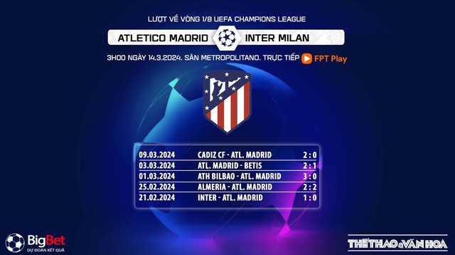 Nhận định bóng đá Atletico Madrid vs Inter Milan (03h00, 14/3), vòng 1/8 Cúp C1 châu Âu  - Ảnh 7.