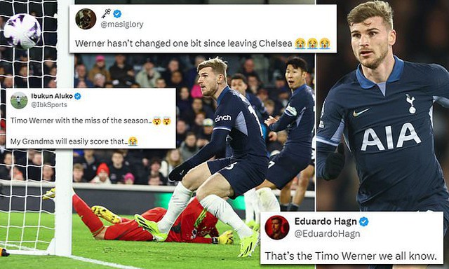 Timo Werner hóa 'chân gỗ' khiến Tottenham thua thảm, bị chê biến bàn thắng thành cơ hội - Ảnh 3.