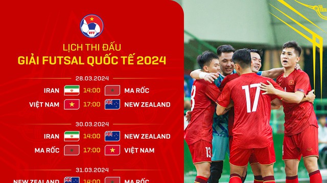 Link xem trực tiếp Futsal quốc tế Việt Nam vs New Zealand (17h hôm nay)