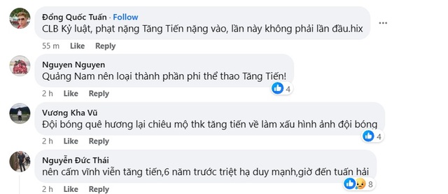 Tuấn Hải bị phạm lỗi thô bạo, CĐV tràn vào fanpage CLB Quảng Nam đòi 'cắt hợp đồng' cầu thủ chơi xấu - Ảnh 2.