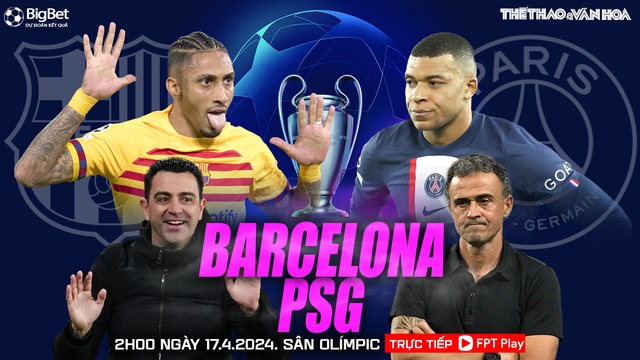 Nhận định Barcelona vs PSG (2h00, 17/4), tứ kết lượt về Champions League