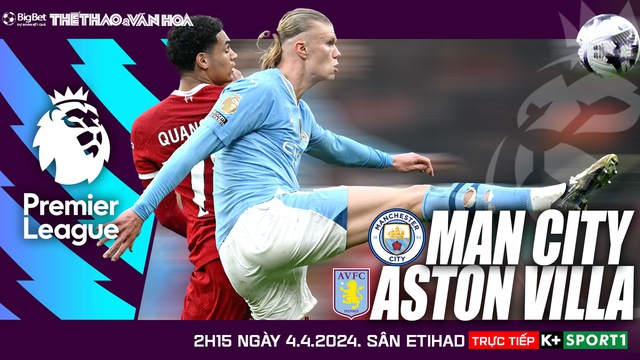 Nhận định bóng đá Man City vs Aston Villa (2h15, 4/4), Ngoại hạng Anh vòng 31