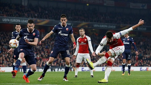 Video clip highlights bàn thắng trận Arsenal 0-0 FK Crvena Zvezda