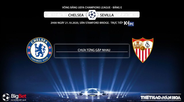 Keo nha cai, Chelsea vs Sevilla, Vòng bảng Cúp C1 châu Âu, Trực tiếp K+PC, Trực tiếp bóng đá, Trực tiếp Chelsea đấu với Sevilla, Kèo bóng đá Chelsea vs Sevilla, bong da