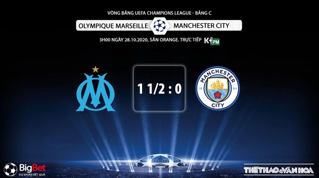 Keo nha cai, nhận định kết quả, Marseille vs Man City, Trực tiếp bóng đá Cúp C1 châu Âu, K+PM, trực tiếp bóng đá Man City đấu với Marseille, kèo bóng đá, kèo Man City, Cúp C1