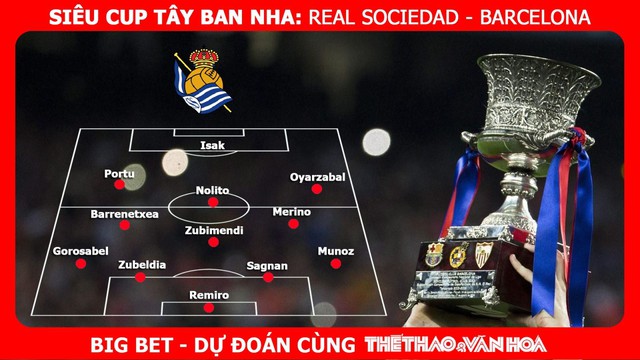 Link xem trực tiếp Real Sociedad vs Barcelona. Trực tiếp Bán kết Siêu Cúp Tây Ban Nha. Trực tiếp bóng đá. Trực tiếp Real Sociedad đấu với Barcelona. Kèo Barca