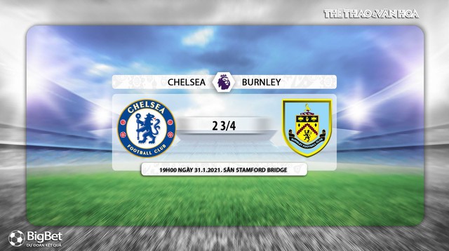 Keo nha cai, Chelsea vs Burnley, Vòng 21 giải Ngoại hạng Anh, Trực tiếp K+PC, Trực tiếp bóng đá, Trực tiếp Chelsea đấu với Burnley, Kèo bóng đá Chelsea, kèo Burnley