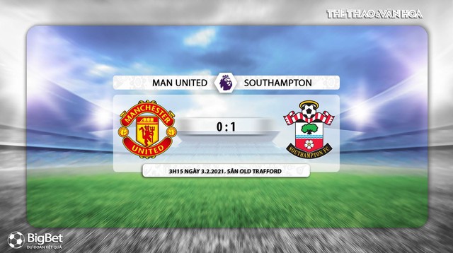 Keo nha cai, nhận định kết quả, MU vs Southampton, Vòng 21 Ngoại hạng Anh, Trực tiếp K+PM, Trực tiếp bóng đá, Trực tiếp MU đấu với Southampton, Kèo bóng đá MU, kèo Southampton