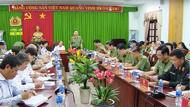 Bộ trưởng Bộ Công an Tô Lâm làm việc tại tỉnh Bình Thuận
