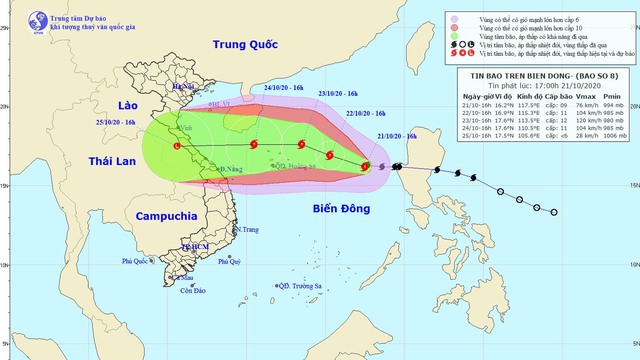 Bão số 8 khả năng suy yếu khi vào đất liền