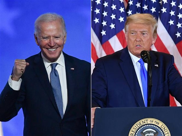 (tư liệu): Ông Joe Biden (trái) và ông Donald Trump. Ảnh: AFP/ TTXVN