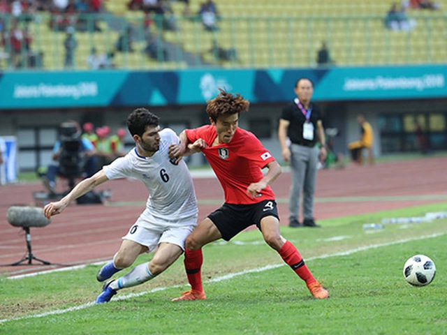 Hàng thủ của U23 Hàn Quốc chưa gắn kết là điểm yếu có thể để U23 Việt Nam khai thác. Ảnh: Hoàng Linh