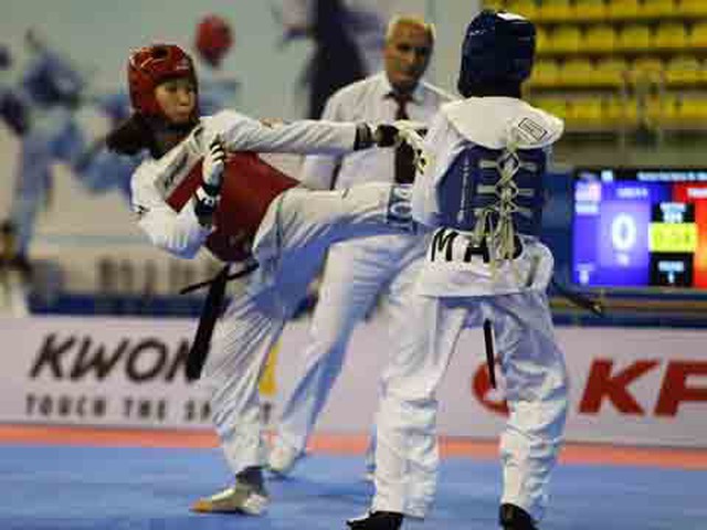 Kim Tuyền là hy vọng ở nội dung đối kháng của Taekwondo Việt Nam. Ảnh: VT