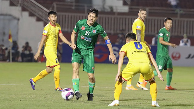 Matsui góp phần không nhỏ giúp Sài Gòn FC hạ gục SLNA tối 30-1 trên sân Thống Nhất thi đấu không khán giả. Ảnh: SGFC