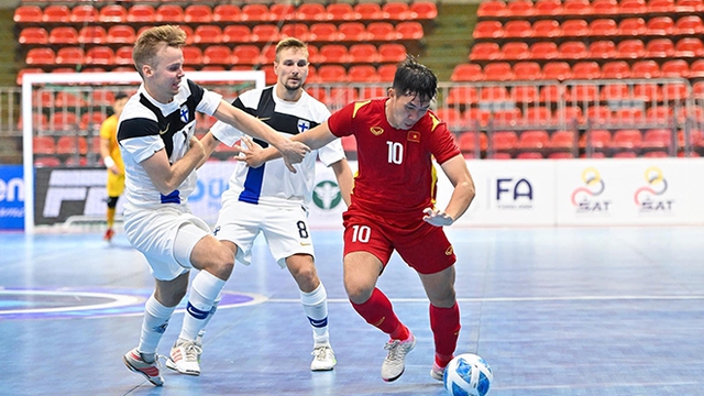 Thịnh Phát đang nổi lên là tiền đạo số 1 của futsal Việt Nam. Ảnh: VFF