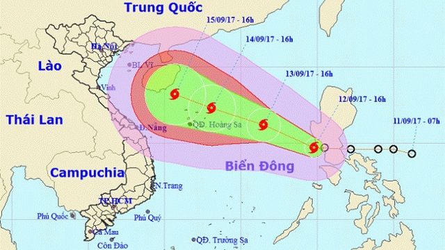 Bão số 10 xuất hiện trên Biển Đông và ngày càng mạnh lên