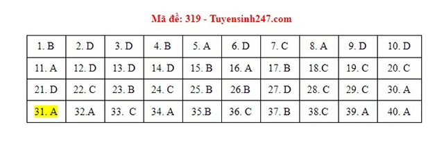 Đáp án Sử, Đáp án môn Sử, Đáp án Sử THPT Quốc gia 2021, Đáp án Sử 2021, Đáp án Sử THPT Quốc gia 2021, Đáp án 24 mã đề môn Sử, Đáp án Sử tất cả mã đề