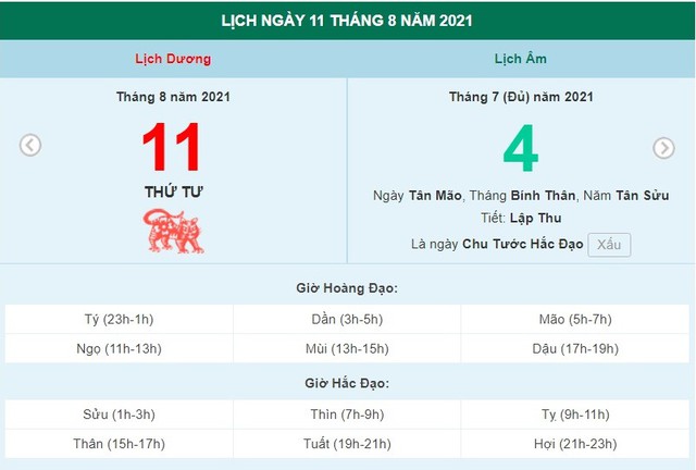 ngày 11 tháng 8 năm 2022, ngày 11/8/2022 tốt hay xấu, lịch âm 2022, lịch vạn niên ngày 11/8/2022, âm lịch hôm nay 11/8, Lịch vạn niên ngày 11 tháng 8, xem ngày tốt