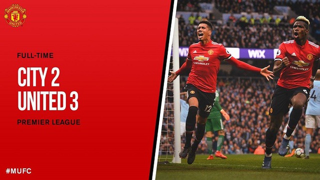 Man City 2-3 M.U: Pogba và Smalling tỏa sáng, M.U ngăn Man City đăng quang sớm