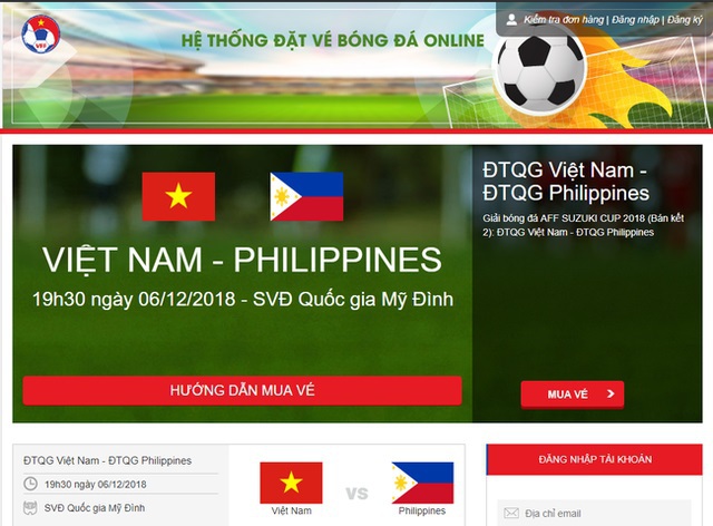 Tổng thư ký VFF thông báo đã bán hết vé online trận Việt Nam vs Philippines