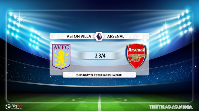 Keo nha cai, nhận định kết quả, Aston Villa vs Arsenal, Vòng 37 Ngoại hạng Anh, Trực tiếp K+PM, K+, trực tiếp bóng đá Anh, trực tiếp Arsenal đấu với Aston Villa, kèo Arsenal