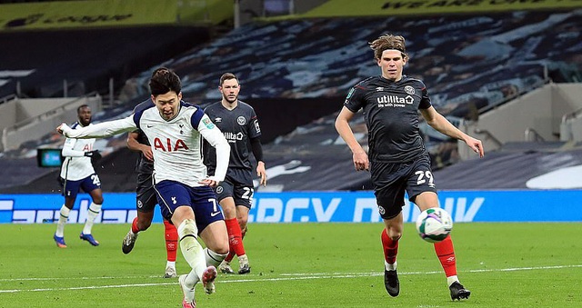 Tottenham, Tottenham - Brentford, Tottenham 2-0 Brentford, Cúp Liên đoàn Anh, kết quả bóng đá, bán kết Cúp Liên đoàn Anh, bóng đá Anh, Son Heung Min, bong da hom nay