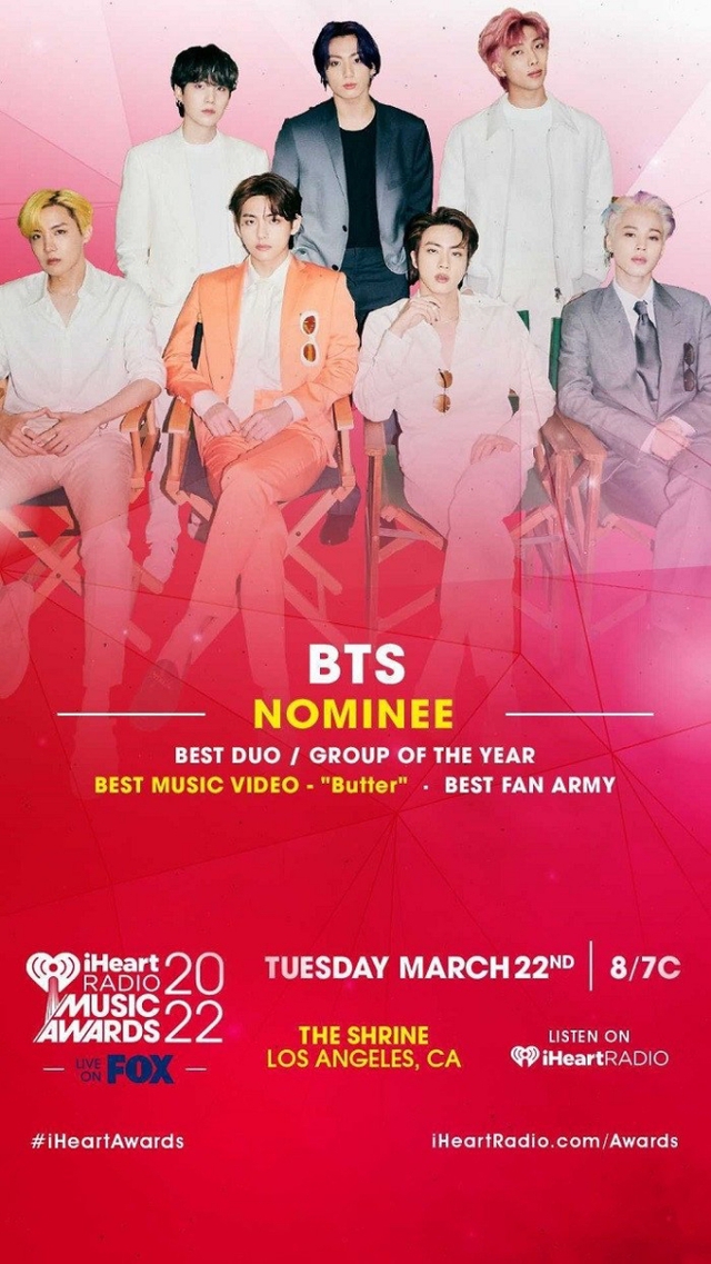 BTS, BTS tin tức, BTS thành viên, Kpop, BTS idol, BTS Butter, Butter, Butter BTS, BTS MV, MV BTS, BTS youtube, BTS giải thưởng, BTS đề cử, iHeartRadio Music Awards