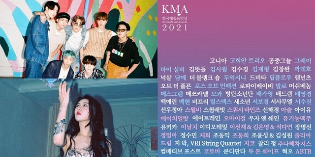 BTS, IU, Kpop, Âm nhạc Hàn Quốc 2021, Korean Music Awards, KMA, Blackpink, Twice, Zico, Oh My Girl, BTS tin tức