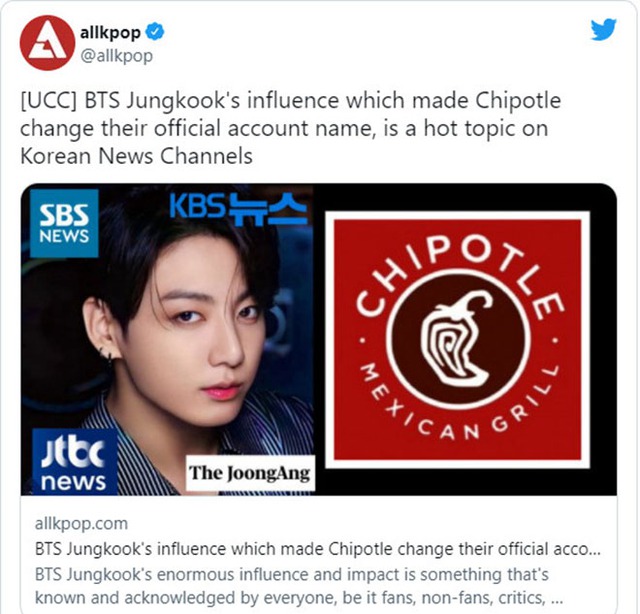 BTS, Jungkook, 7.000 suất miễn phí từ Chipotle, Jin, J-Hope, V BTS, Jimin, bts