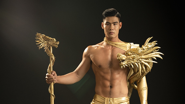 Danh Chiếu Linh mặc trang phục 'Con Rồng cháu Tiên' thi Mister Global 2022