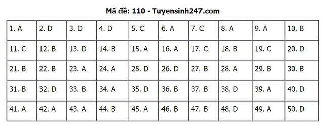 Đáp án Toán THPT Quốc gia 2020, Đáp án Toán THPT Quốc gia năm 2020, Đáp án Toán THPT Quốc gia, Đáp án môn Toán, đáp án toán, Đáp án Toán, lời giải môn toán, giải đề toán 