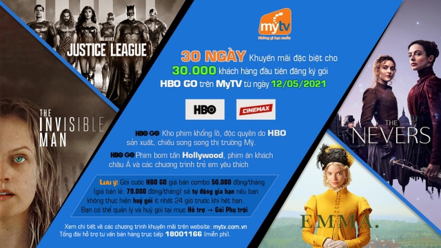 Top phim điện ảnh và series phim đáng xem nhất của HBO GO trên Truyền hình MyTV