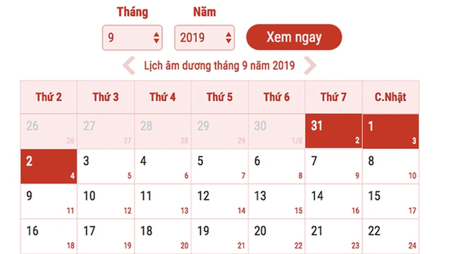 Lịch nghỉ 2/9: Lễ Quốc khánh được nghỉ bao nhiêu ngày?