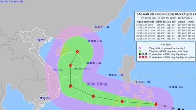 Bão Rai mạnh tới cấp siêu bão