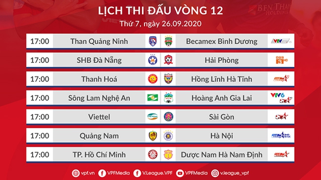 Trực tiếp bóng đá V-League vòng 12: Viettel vs Sài Gòn. Quảng Nam vs Hà Nội