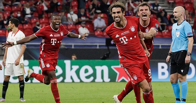 Kết quả bóng đá Siêu cúp châu Âu. Video clip bàn thắng Bayern Munich 2-1 Sevilla.