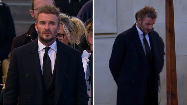 Beckham, David Beckham, Beckham viếng nữ hoàng Anh, nữ hoàng Anh băng hà, nữ hoàng Anh qua đời, Elisabeth II, Lễ viếng nữ hoàng Anh, lễ tang nữ hoàng Anh, bóng đá Anh