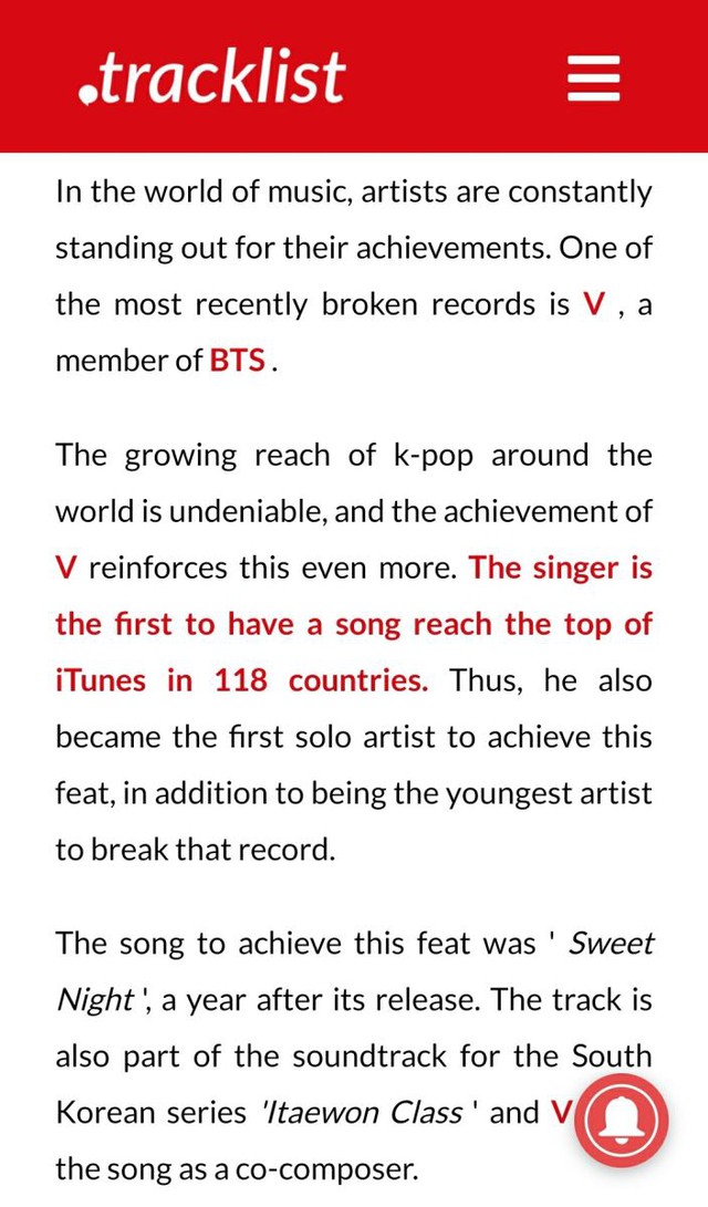 BTS, V, V thánh kỷ lục 2021, V xếp ngang Ariana Grande và Nicki Minaj, V kỷ lục 2021, V record 2021, V Sweet Night record